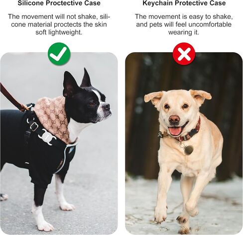 for Airtag Dog Collar Holder (1st & 2nd Generation) Air Tag Protective Cat Airtag Dog Collar, Silicone AirTags GPS Tracking Accessories, Air Tags with Bone Pattern (1 Pack(Black)) in Kuwait