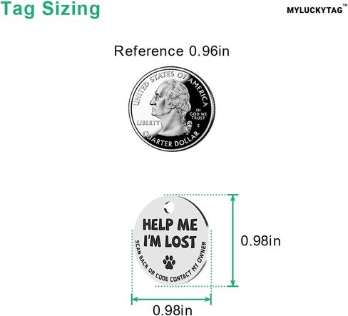 MYLUCKYTAG Stainless Steel QR Code Pet ID Tags Cat Tags - Pet Online Profile - Scan QR Receive Instant Pet Location Alert Email in Saudi Arabia
