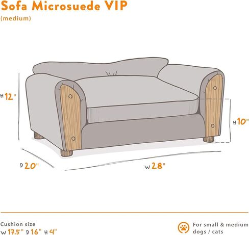 VIP Microsuede Oak Pet Couch, Brown, Small in Kuwait