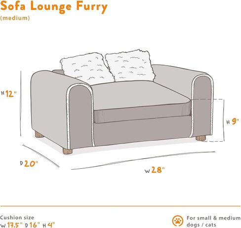 Furry Pet Sofa Lounge, Charcoal, Medium in Kuwait