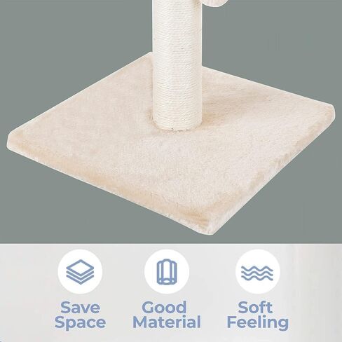 Dimaka Cat Scratching Post, Natural Sisal Rope Claw Scratcher Post with 4 Hanging Toy Balls for Indoor Cats and Kittens (25 inches for Kittens, Beige) in Saudi Arabia