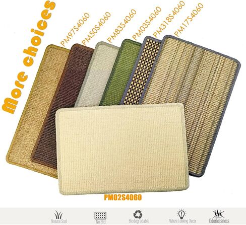 Cat Scratcher Mat, 23.6 x 15.7inch,Natural Sisal Cat Scratchers for Indoor Cats with Velcro Tapes,Cat Scratching Pad Rug,Horizontal Cat Scratching Mat Protect Furniture and Sofas (Brown) in Kuwait