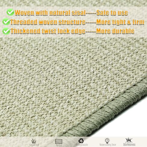Cat Scratcher Mat, 23.6 x 15.7inch,Natural Sisal Cat Scratchers for Indoor Cats with Velcro Tapes,Cat Scratching Pad Rug,Horizontal Cat Scratching Mat Protect Furniture and Sofas (Brown) in Saudi Arabia
