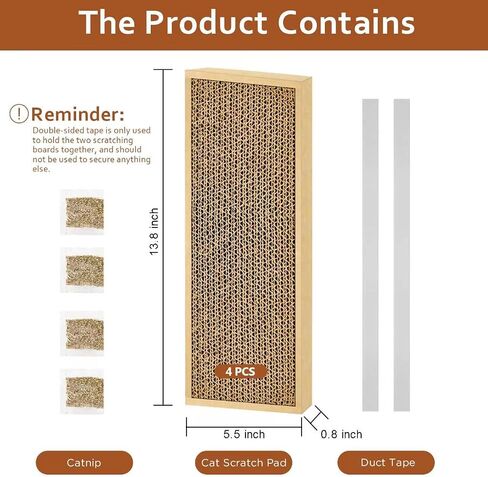 HappyFreeSX Splicing Cat Scratch Pad: Cat Scratchers for Indoor Cats and Kitten, 2 Pack Cat Scratching Pad, Cat Scratcher Cardboard, Scratching Pad, Premium Scratch from Cats, Double-Sided Design in Kuwait