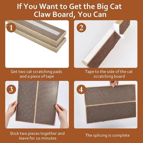 HappyFreeSX Splicing Cat Scratch Pad: Cat Scratchers for Indoor Cats and Kitten, 2 Pack Cat Scratching Pad, Cat Scratcher Cardboard, Scratching Pad, Premium Scratch from Cats, Double-Sided Design in Kuwait