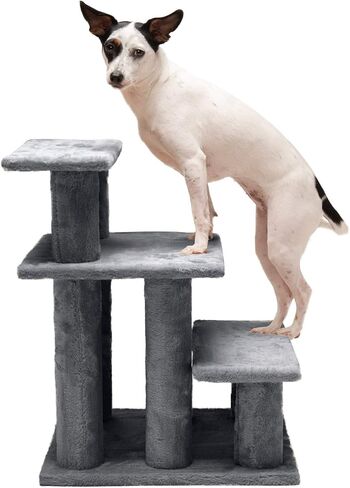 Furhaven Steady Paws Multi-Step Pet Stairs for High Beds & Sofas - Brown, 3-Step in Saudi Arabia
