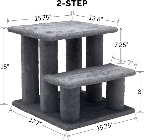 Furhaven Steady Paws Multi-Step Pet Stairs for High Beds & Sofas - Brown, 3-Step in Saudi Arabia