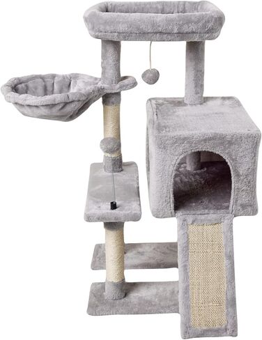 MIAO PAW 10Beige Cute Cat Tree Tower for Indoor Cats - Condo with Sisal Scratching Posts，Jump Platform Cat Furniture Activity Center Play House Bed Beige in Kuwait