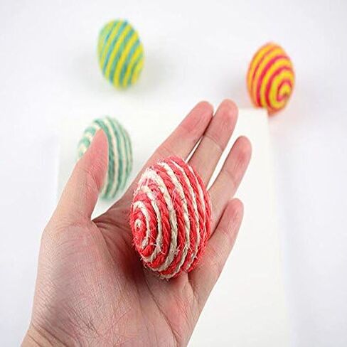 Setyuty Color Random delivery Pet Dog Cat Kitten Teaser Playing Chew Rattling Scratch Toy Sisal Rope Ball New in Saudi Arabia