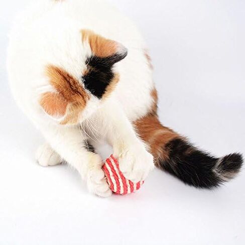 Setyuty Color Random delivery Pet Dog Cat Kitten Teaser Playing Chew Rattling Scratch Toy Sisal Rope Ball New in Saudi Arabia