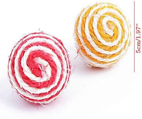 Setyuty Color Random delivery Pet Dog Cat Kitten Teaser Playing Chew Rattling Scratch Toy Sisal Rope Ball New in Saudi Arabia