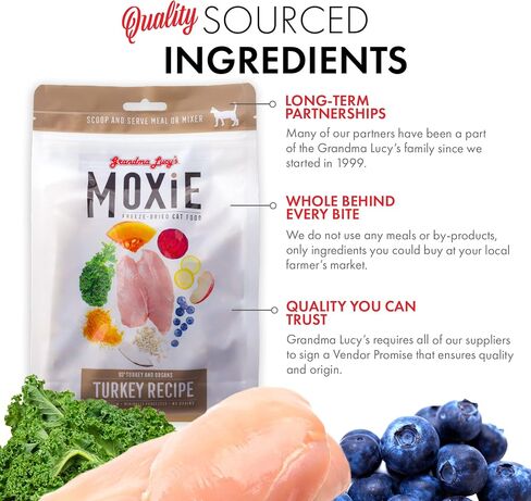 grandma lucy's Moxie Freeze-Dried Turkey Cat Food 8oz in Saudi Arabia