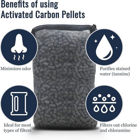 SunGrow Supreme Activated Carbon, Large Pellets for Best Filtration, Benefits Saltwater and Freshwater Aquariums, No More Smelly or Yellow Water, 10 Oz Pack in Saudi Arabia