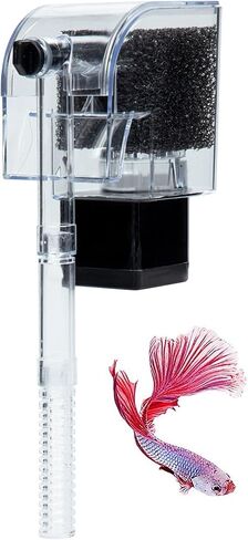 EmmaWu 50 GPH Mini Aquarium Hang-on Filter Ultra-Quiet Betta Fish Turtle Tank Filter in Kuwait