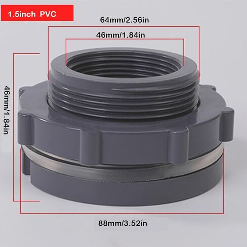 قطعتان من تركيبات الحاجز PVC 1 بوصة / 1.5 بوصة موصل الأنابيب البلاستيكية لبرميل المطر حوض السمك حاجز خزان الحاجز حوض السمك (1 بوصة) in Kuwait