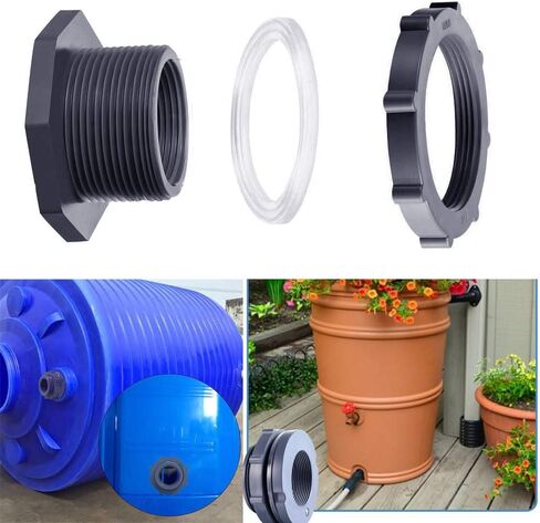 قطعتان من تركيبات الحاجز PVC 1 بوصة / 1.5 بوصة موصل الأنابيب البلاستيكية لبرميل المطر حوض السمك حاجز خزان الحاجز حوض السمك (1 بوصة) in Kuwait