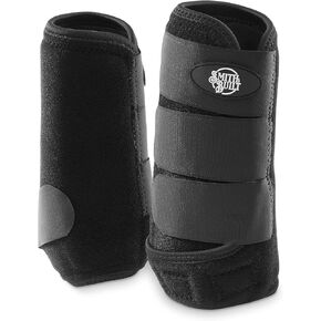 Neoprene Athletic Front Boots for Horse, Medium - Pair of Equine Protective Sport Wraps