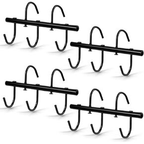 4 قطع من Hicarer رف أسود مع خطافات دوارة، خطافات لجام معلقة، منظم تعليق محمول، حامل حامل حصان لإكسسوارات مقطورة غرفة المماطلة in Kuwait