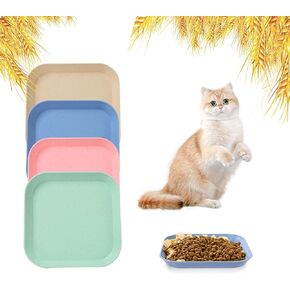 Cat Food Bowl Set, 6 inch Wide Shallow Cat Bowl for Relief Whisker Fatigue,Small Flat Cats Dish, Shallow Pet Feeding Dish or Plate for Kittens and Small Dogs (4Pcs) in Saudi Arabia