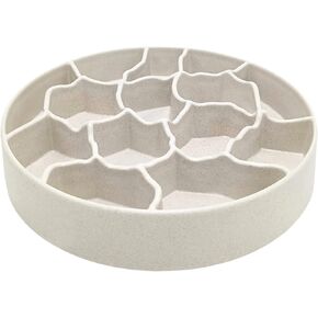8 Inch Slow Feeder Bowl, Bamboo Fiber Polypropylene, Anti-Gulping Design for Dogs & Cats, 2.5 Cup Capacity