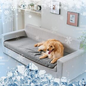 Qeils Cooling Dog Blanket for All Season, Dual-Sided Waterproof Mat for Medium Dogs, Fuzzy Couch Cover, 30x70