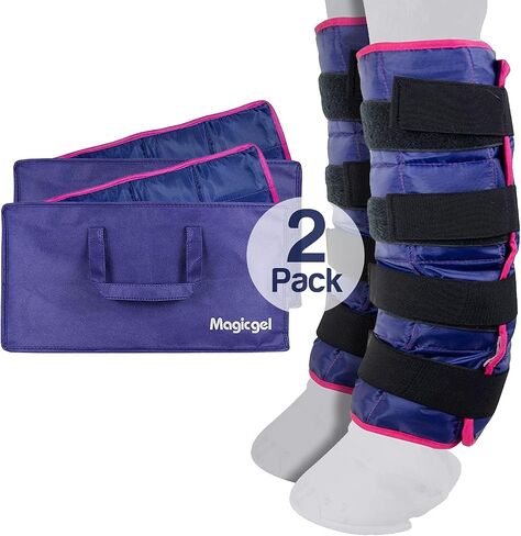 Magic Gel Horse Ice Pack with Carry Case - Twin Ice Boots | Cooling Horse Leg Wraps for Hock, Ankle, Knee, Legs, Boots, and Hooves | Horse Tack, Horse Supplies & Horse Gift Ideas for Horse Lovers in Saudi Arabia