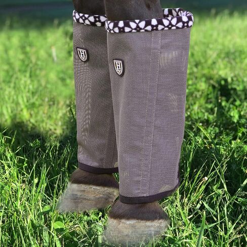 Fine Mesh Fly Boots Loose Fitting & Non-Slip Horse Fly Leggings Fleece Air Flow (Set of 4) Soft Orange Medium in Kuwait