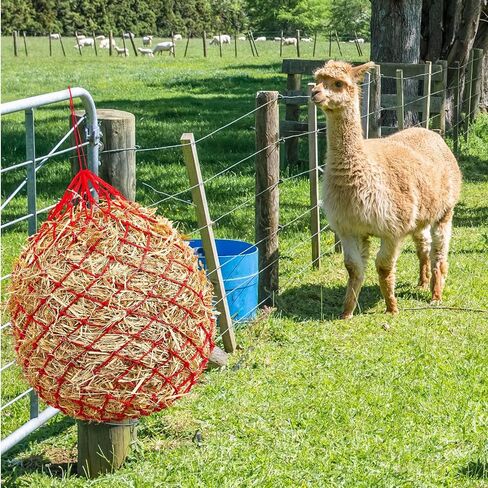 4 Pcs Slow Feed Hay Net Hay Feeder Hay Bag Hay Net for Horses Slow Feeder Haynet 40 Inch Length with 2 Inch Holes Hanging Horse Feed Net for Horses Goat Cattle Equine Stalls Barn Supplies (Black) in Kuwait
