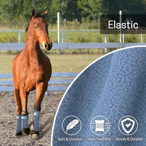 ZELARMAN Polo Leg Wraps، مجموعة من 4 أغطية بولو للخيول، ضمادات ساق الحصان، أغطية ساق الحصان من الصوف القطبي للفارس، الفروسية، مدرب الخيول in Kuwait