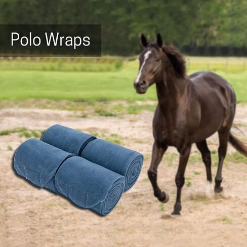 ZELARMAN Polo Leg Wraps، مجموعة من 4 أغطية بولو للخيول، ضمادات ساق الحصان، أغطية ساق الحصان من الصوف القطبي للفارس، الفروسية، مدرب الخيول in Kuwait