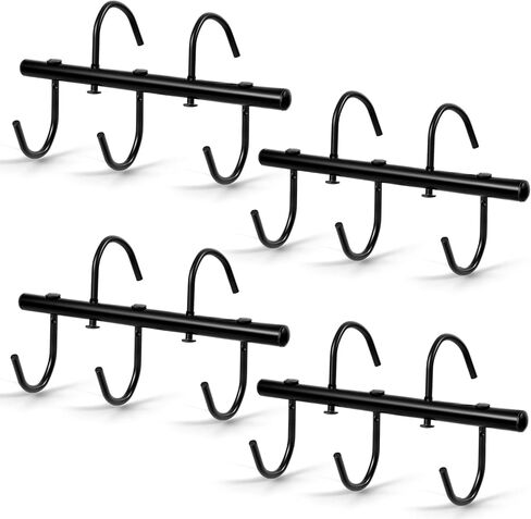 4 قطع من Hicarer رف أسود مع خطافات دوارة، خطافات لجام معلقة، منظم تعليق محمول، حامل حامل حصان لإكسسوارات مقطورة غرفة المماطلة in Kuwait