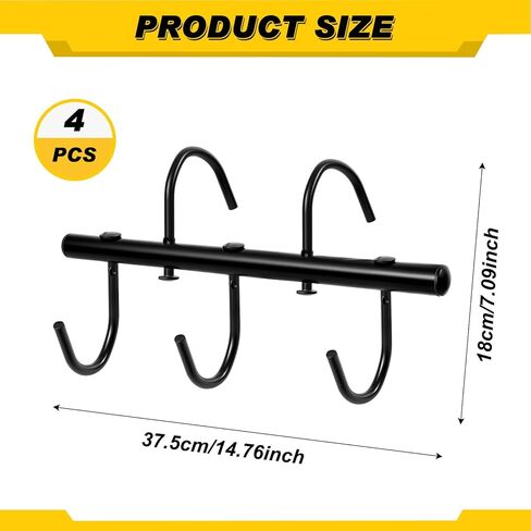 4 قطع من Hicarer رف أسود مع خطافات دوارة، خطافات لجام معلقة، منظم تعليق محمول، حامل حامل حصان لإكسسوارات مقطورة غرفة المماطلة in Kuwait