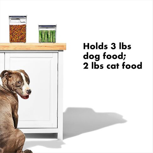 حاوية OXO Good Grips Pet POP - 6.0 Qt/5.7 L مع نصف مغرفة | مثالية لما يصل إلى 6.5 رطل من طعام الكلاب أو 4.5 رطل من طعام القطط | حاوية تخزين طعام الكلاب والقطط محكمة الغلق | خالية من البيسفينول A، شفافة in Kuwait