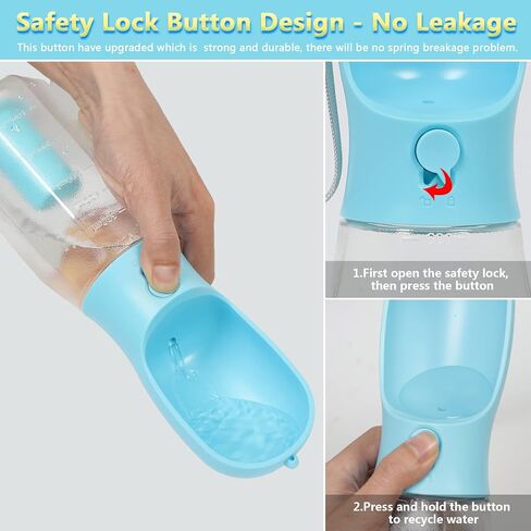 Dog Water Bottle 3 in 1, Portable Puppy Water Dispenser with Food Container Poop Bags for Walking, 21oz White in Saudi Arabia
