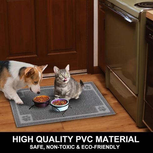 Pet Feeding Mat for Large Dogs and Cats 35" x 25" Flexible and Waterproof Dog Bowl Mat for Food and Water, Easy to Clean Dog Food Mat with Non Slip Backing in Saudi Arabia