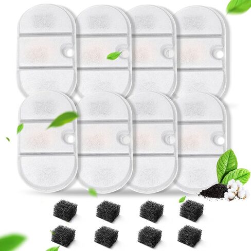 16 Packs Replacement Cat Water Fountain Filters Compatible with PETLIBRO Capsule Pet Water Fountain: PLWF002,71oz/2.1L Ultra Quiet-BPA-Free, Two Flow Modes Pet Water Dispenser in Saudi Arabia