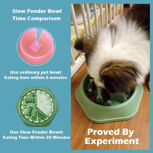 CAISHOW Slow Feeder Dog Bowls 2Pcs Puzzle Dog Bowls, Non Slip Interactive Dog Feeding Bowls Slow Down Eating, Bloat Stop Maze Dog Dishes for Small Medium Size Dogs(Set Blue Pink) in Saudi Arabia