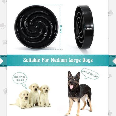 Slow Feeder Dog Bowls for Large Medium Dog Non Slip Maze Puzzle Bowl Pet Slower Food Feeding Dishes Interactive Bloat Stop Preventing Choking Healthy Dog Bowl, Black in Kuwait