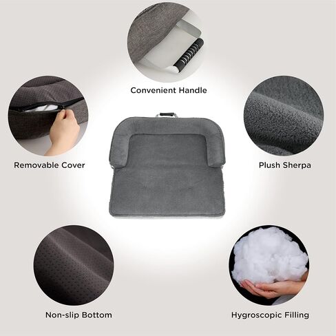 Lesure Calming Dog Couch Bed, Waterproof Dog Sofa Bed for Furniture Protector with Memory Foam Filling and Anti-Slip Handle, Removable Washable Pet Mat Cover, Dark Grey in Saudi Arabia