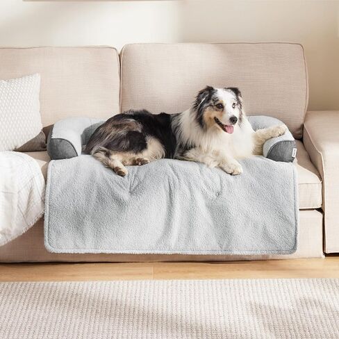 Lesure Calming Dog Couch Bed, Waterproof Dog Sofa Bed for Furniture Protector with Memory Foam Filling and Anti-Slip Handle, Removable Washable Pet Mat Cover, Dark Grey in Saudi Arabia