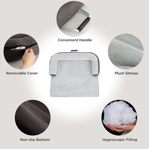 Lesure Calming Dog Couch Bed, Waterproof Dog Sofa Bed for Furniture Protector with Memory Foam Filling and Anti-Slip Handle, Removable Washable Pet Mat Cover, Dark Grey in Saudi Arabia