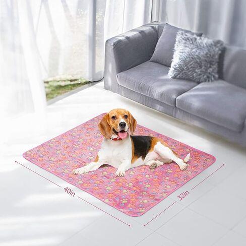 Comsmart Dog Blankets for Dog and Cat, Cute Paw Print Dog Bed Blanket, Soft Warm Fleece Throw Pet Blanket for Small Medium Large Dog, Puppy, Kitten, Guinea Pig (Brown/Pink/White, 1 Pack 3, 24 * 32in) in Kuwait