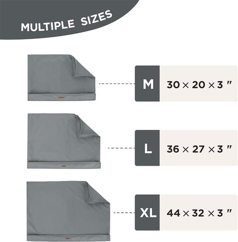 Lesure Dog Bed Cover Flannel - Small Dog Bed Washable Removable Cover, Plush Fleece Replacement Cover for Orthopedic Pet Mad Beds, 24x18x3 Inches Grey in Saudi Arabia