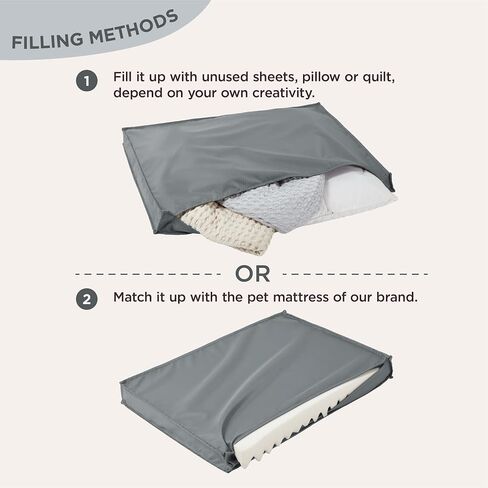 Lesure Dog Bed Cover Flannel - Small Dog Bed Washable Removable Cover, Plush Fleece Replacement Cover for Orthopedic Pet Mad Beds, 24x18x3 Inches Grey in Saudi Arabia