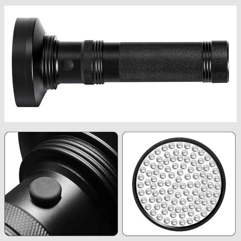 مصباح يدوي للأشعة فوق البنفسجية من Whaply Black Light، 51 مصباح LED Blacklight كاشف بول للحيوانات الأليفة 395 نانومتر مع 3 بطاريات AA لبول القطط والبقع وحشرات السرير (أسود) in Kuwait