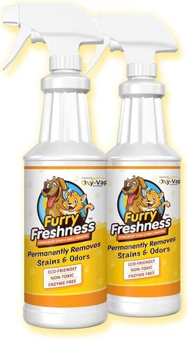 FurryFreshness قوة إضافية للقطط أو الكلاب ومزيل للبقع والرائحة الدائمة + مزيل للرائحة - يزيل البقع من الحيوانات الأليفة والأطفال بما في ذلك البول أو الدم - يرفع بقع السجاد القديمة - رذاذ 32oz in Kuwait