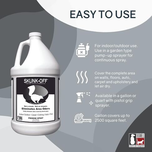 بخاخ مزيل رائحة الظربان للحيوانات الأليفة من Skunk Off Skunk (32oz) - جاهز للاستخدام مزيل رائحة الظربان للكلاب والقطط والمنزل والسجاد والسيارة والملابس والمزيد - بخاخ Skunk مع تركيبة غير إنزيمية آمنة للحيوانات الأليفة والأشخاص in Kuwait