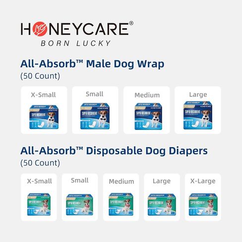حفاضات للكلاب من هوني كير، قابلة للامتصاص بالكامل، مقاس L، حجم أكبر محسن، 22 قطعة، فائقة الامتصاص، قابلة للتنفس، مؤشر للبلل in Kuwait