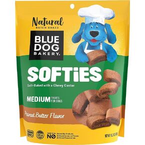 مكافآت طبيعية للكلاب من Blue Dog Bakery، سوفتيز، نكهة زبدة الفول السوداني، كيس 16.2 أونصة، كيس واحد in Saudi Arabia