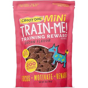 Crazy Dog Train-Me! Training Reward Dog Treats 16 Oz., Bacon Regular